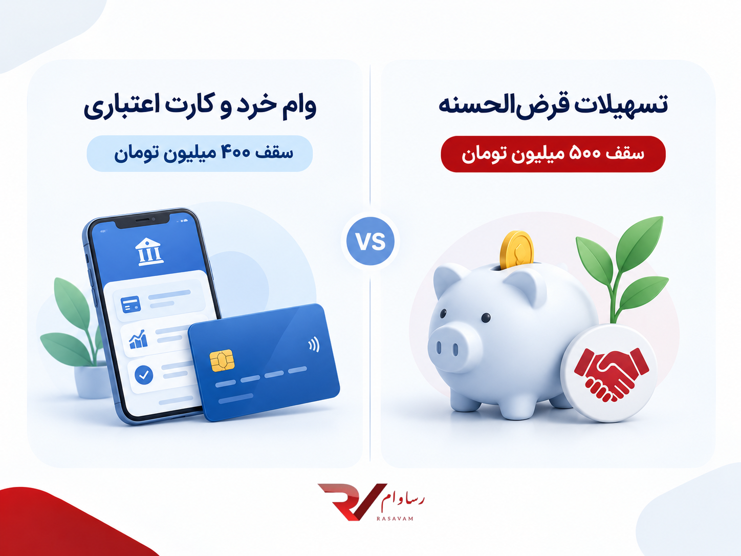 مقایسه تفاوت وام خرد شبکه بانکی ۴۰۰ میلیونی با وام قرضالحسنه ۵۰۰ میلیونی - رساوام